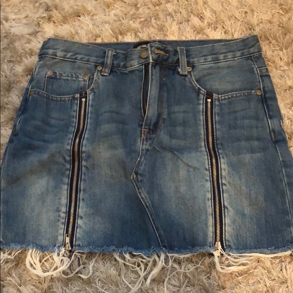 High Waisted Jean Skirt